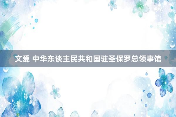 文爱 中华东谈主民共和国驻圣保罗总领事馆