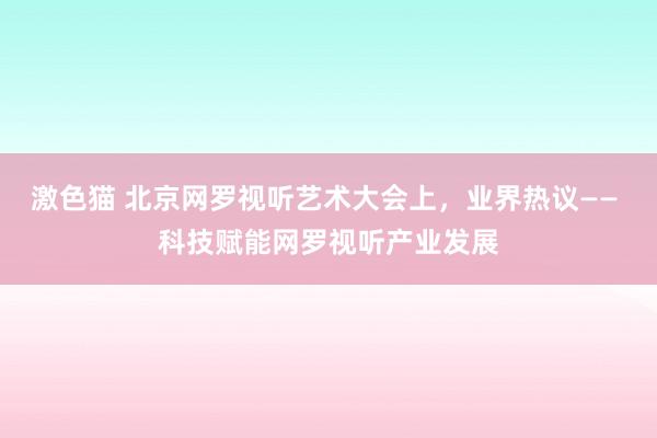激色猫 北京网罗视听艺术大会上，业界热议—— 科技赋能网罗视听产业发展