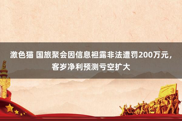 激色猫 国旅聚会因信息袒露非法遭罚200万元，客岁净利预测亏空扩大