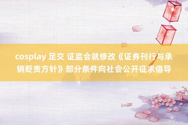 cosplay 足交 证监会就修改《证券刊行与承销贬责方针》部分条件向社会公开征求倡导