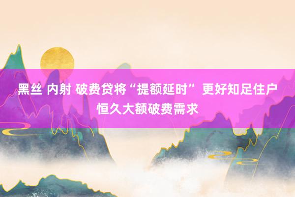 黑丝 内射 破费贷将“提额延时” 更好知足住户恒久大额破费需求