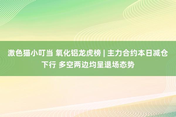 激色猫小叮当 氧化铝龙虎榜 | 主力合约本日减仓下行 多空两边均呈退场态势